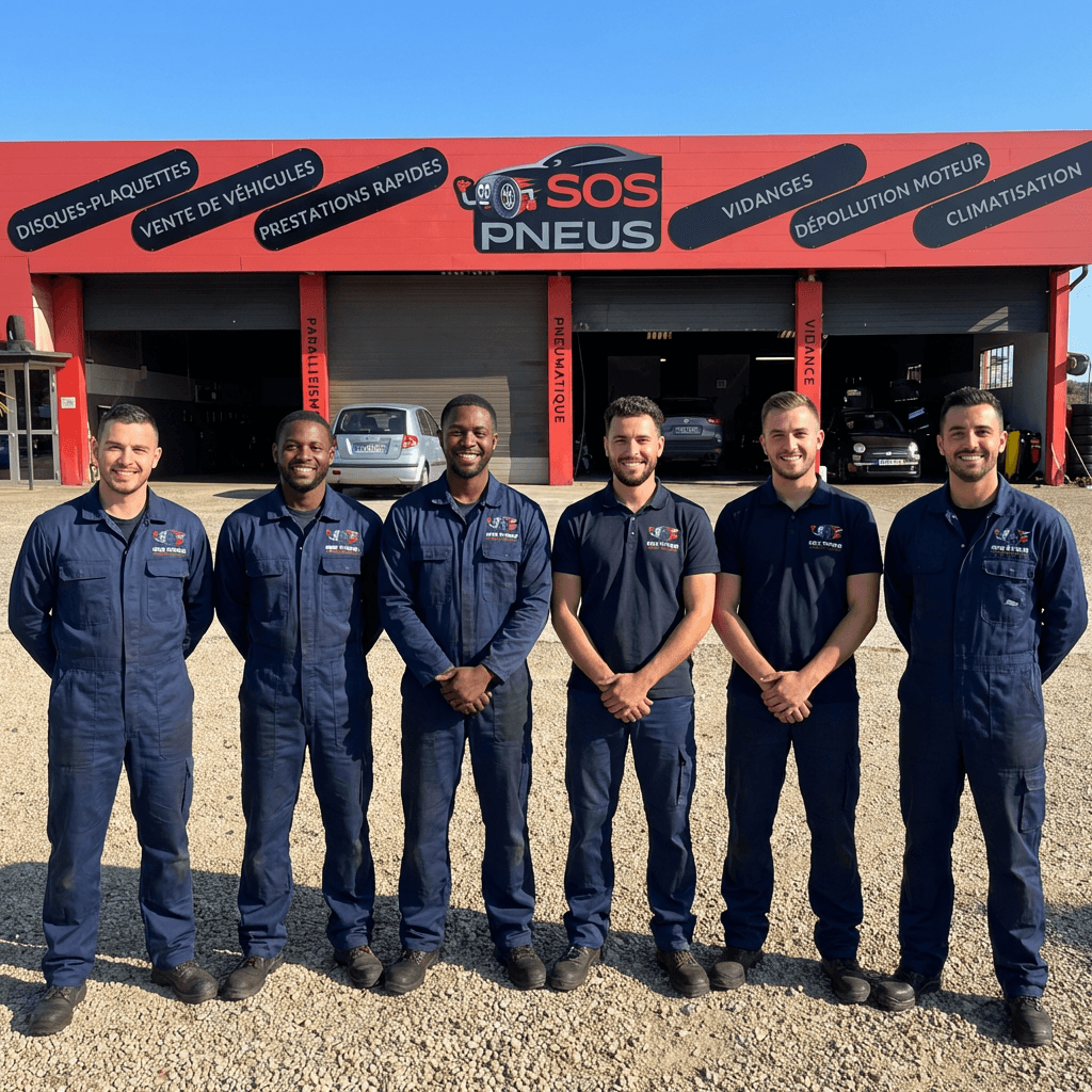 Équipe de garagistes SOS Pneus